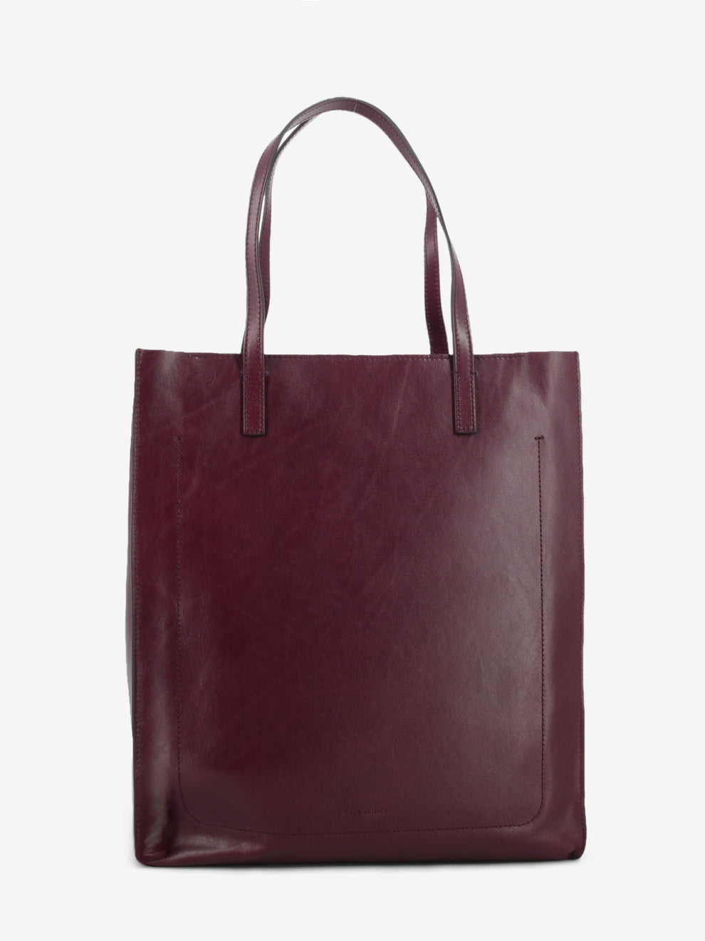Shopper in pelle barolo / oro