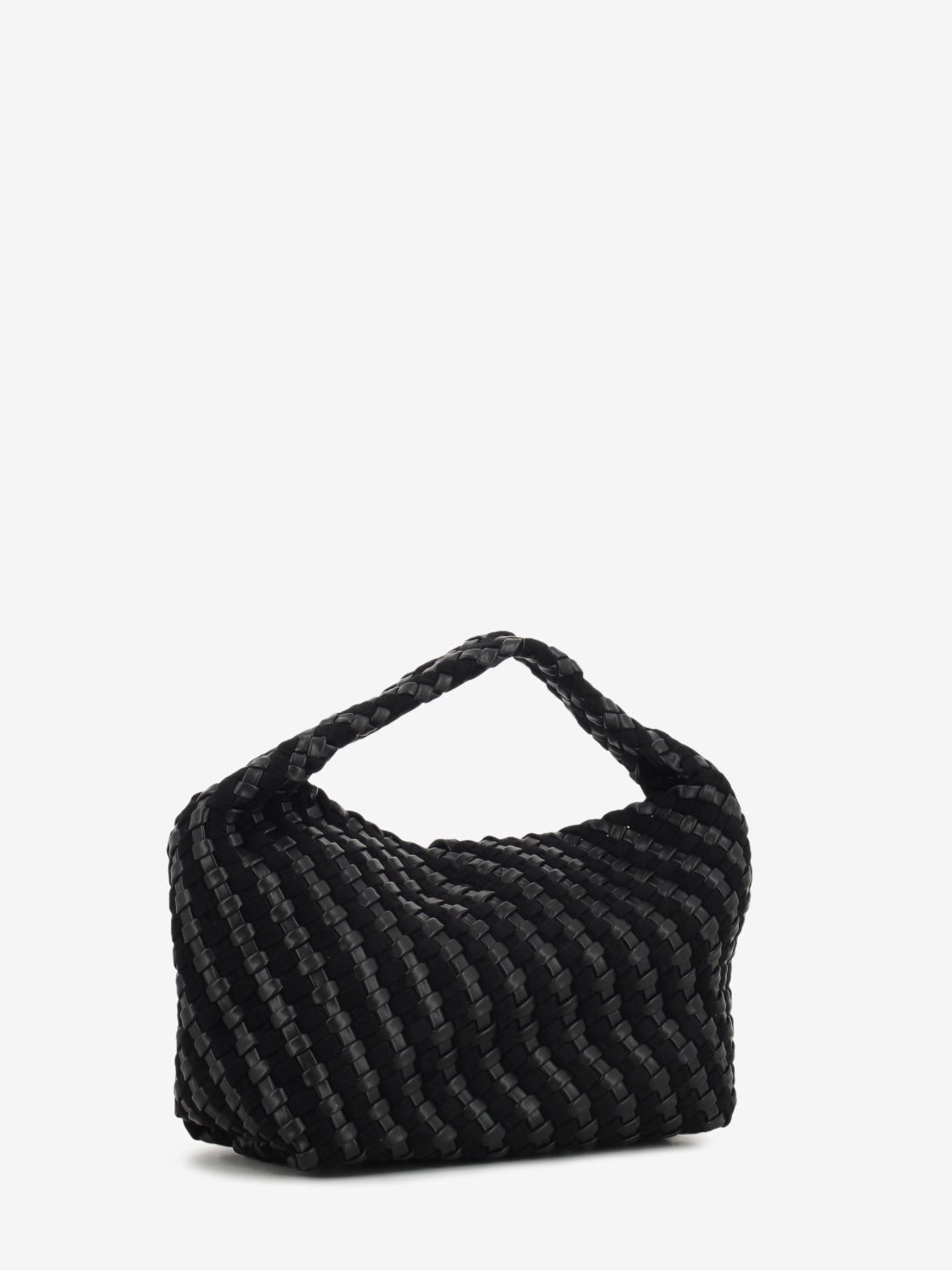 Borsa in pelle e tessuto Aurelie nero