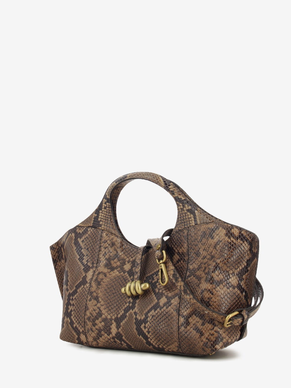 Borsa in pelle pitonata cuoio infinity