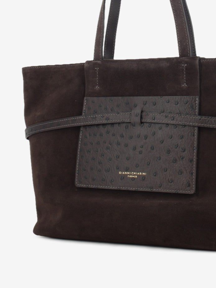 Borsa in suede Belty large moka