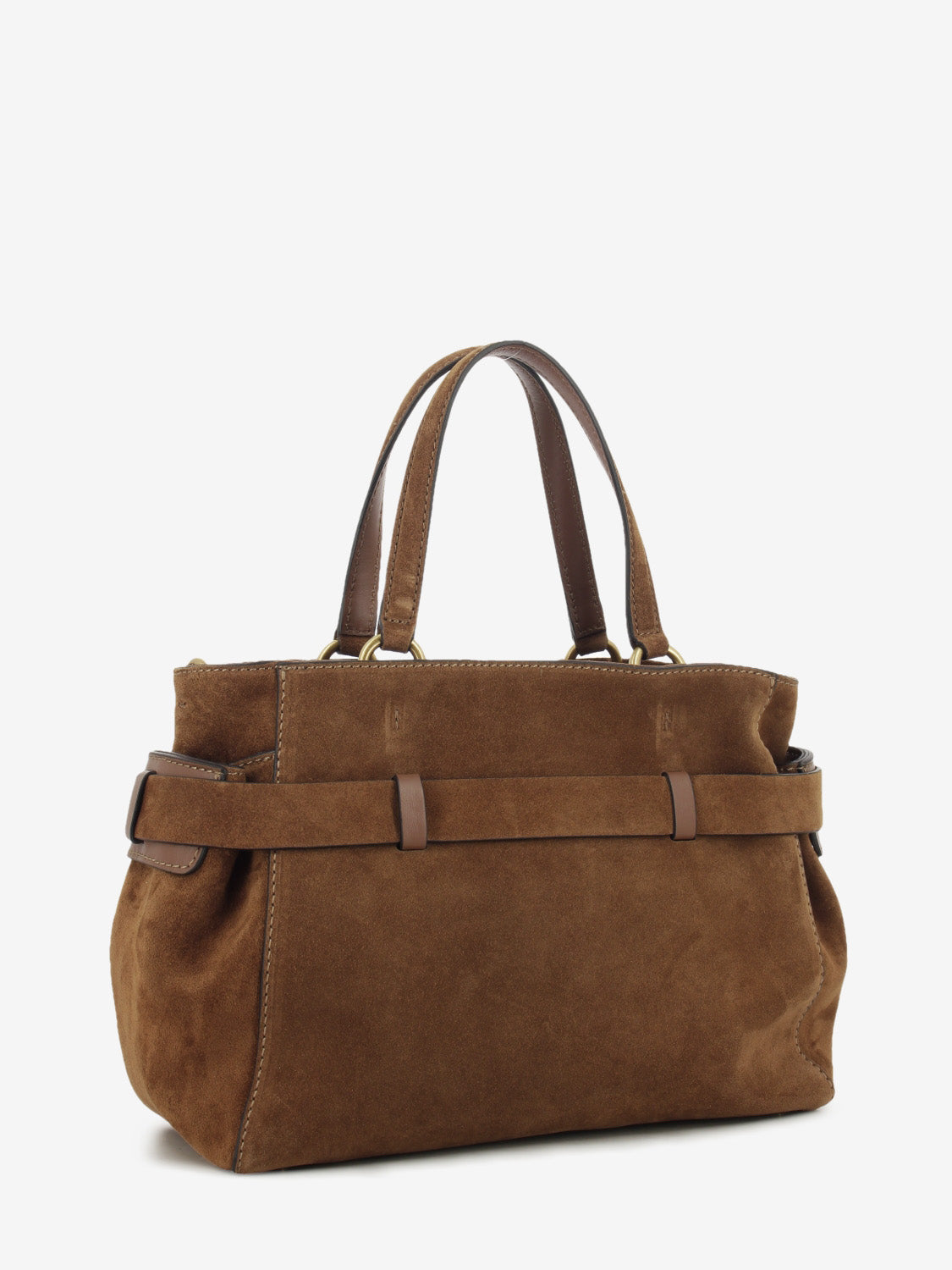 Borsa in suede Miranda cognac