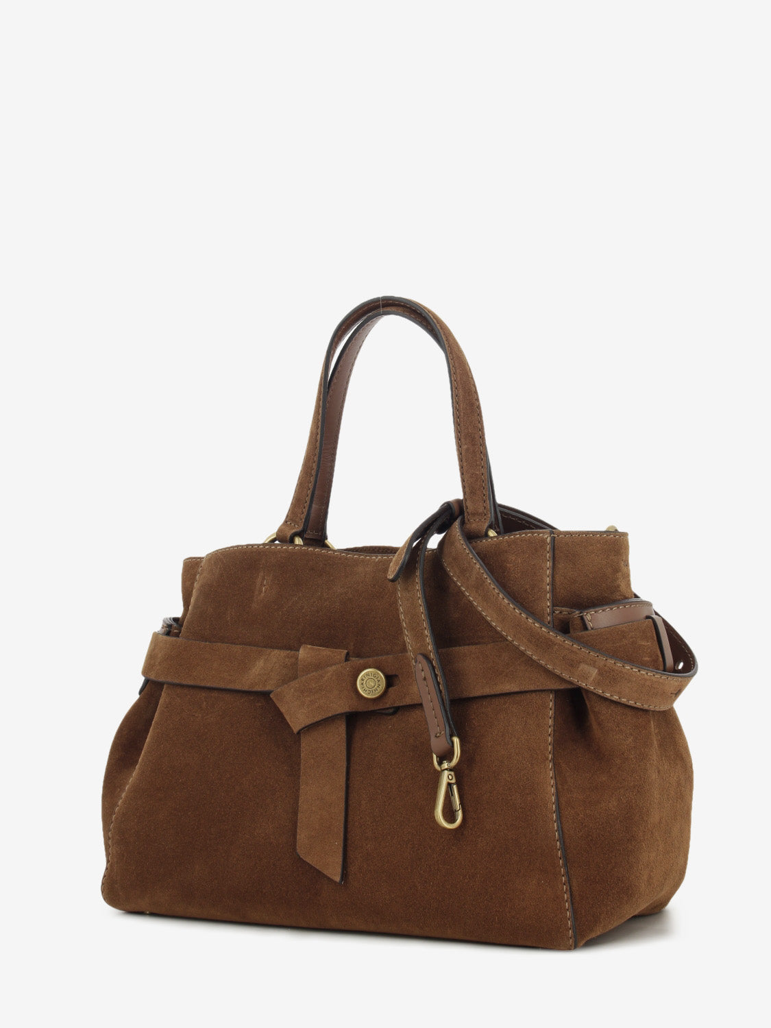 Borsa in suede Miranda cognac