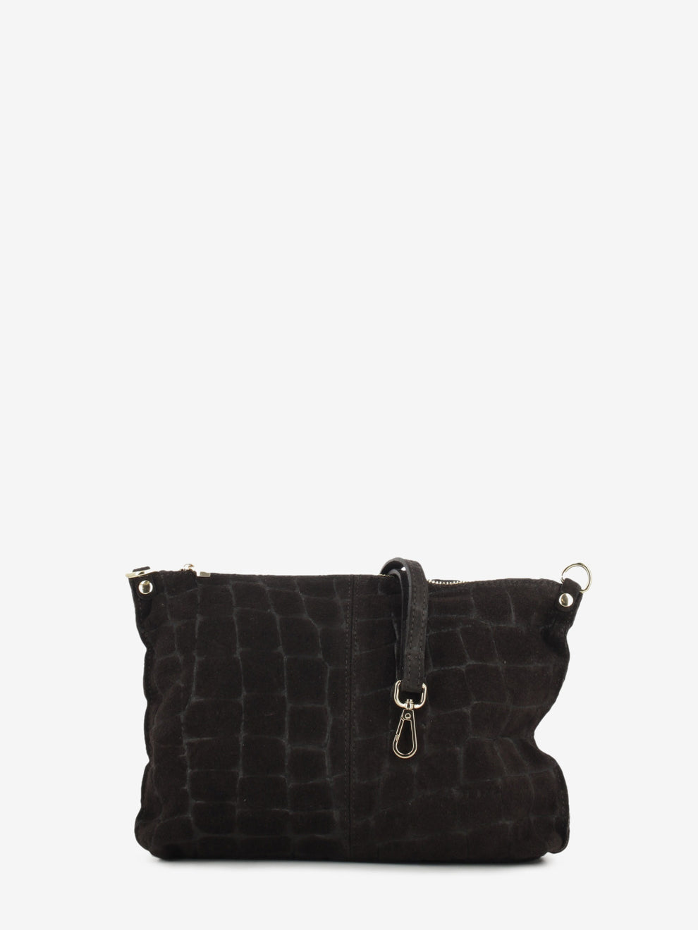 Borsa in suede dark brown