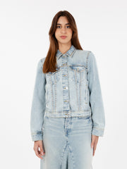 7 FOR ALL MANKIND - Giacca denim trucker Pricila light blue