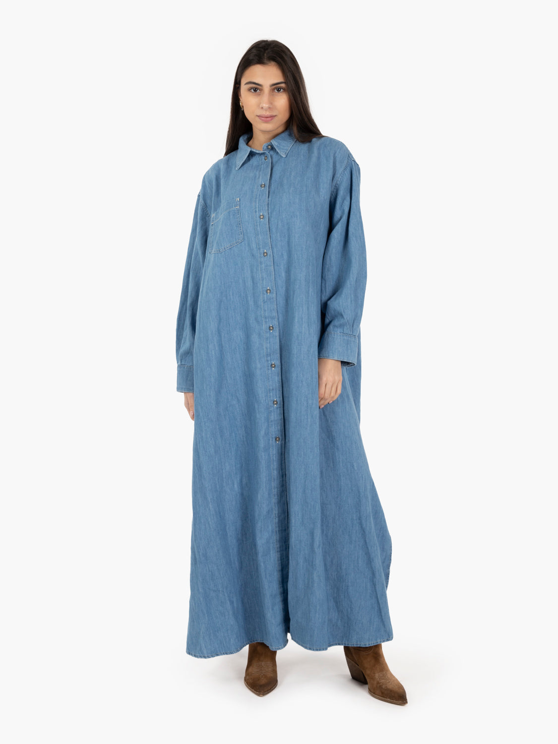 Maxi shirt dress icy light blue
