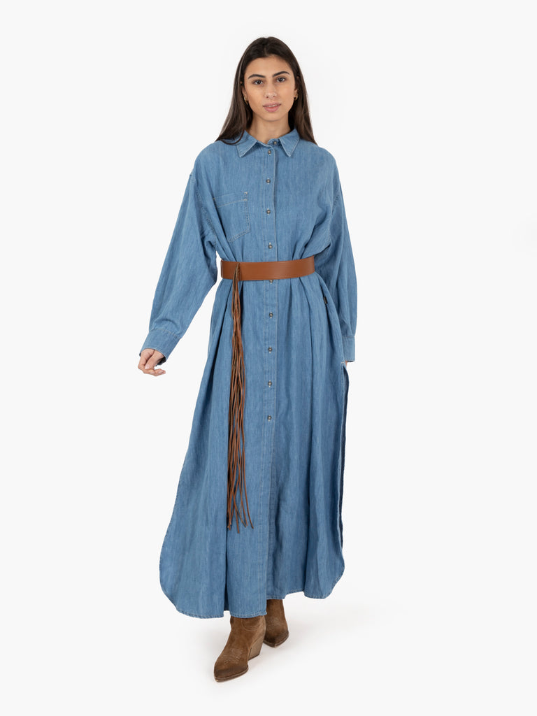 7 FOR ALL MANKIND - Maxi shirt dress icy light blue