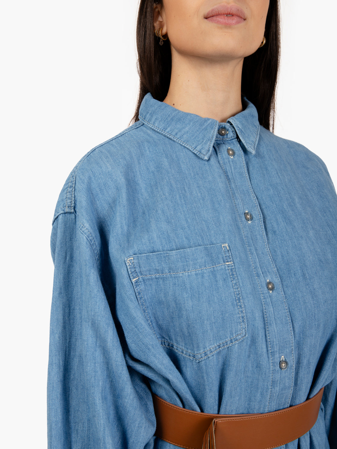 Maxi shirt dress icy light blue