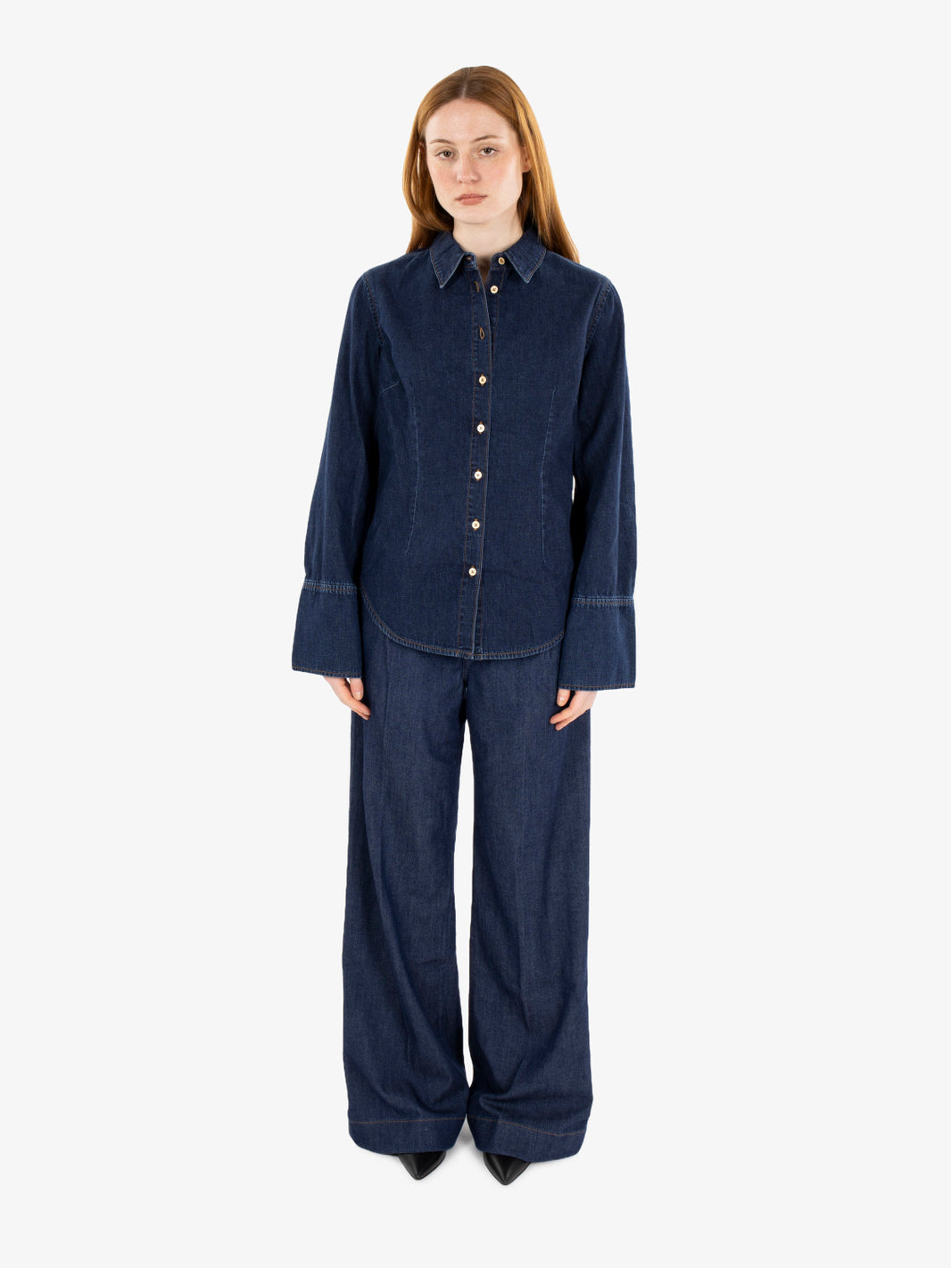 Pleated trouser Halona dark blue