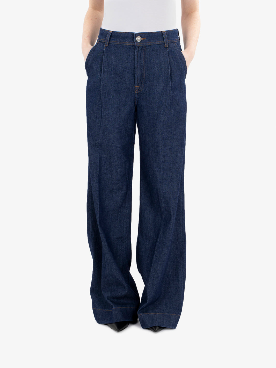 Pleated trouser Halona dark blue
