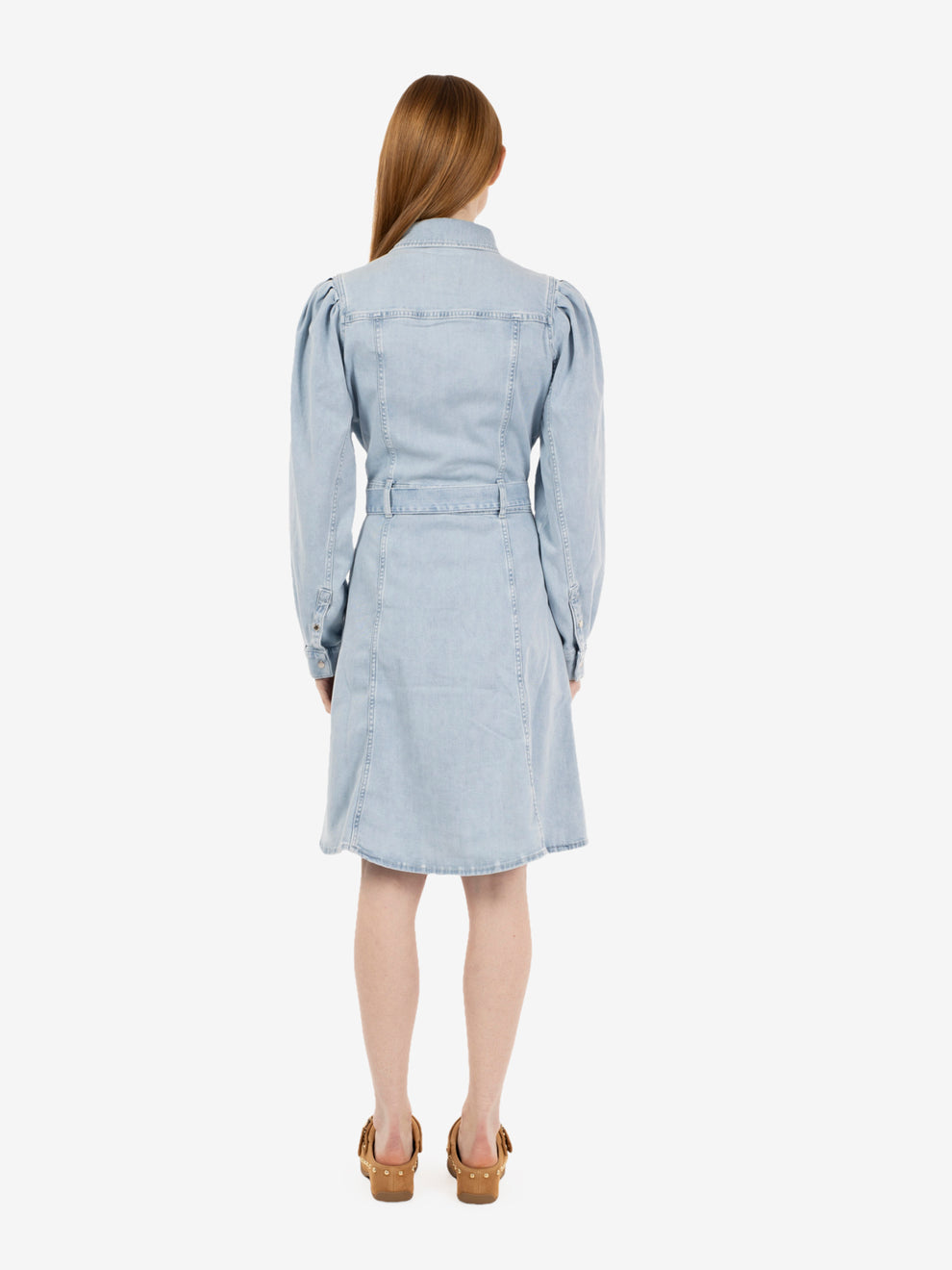 Puff sleevesdress short dewdrop light blue