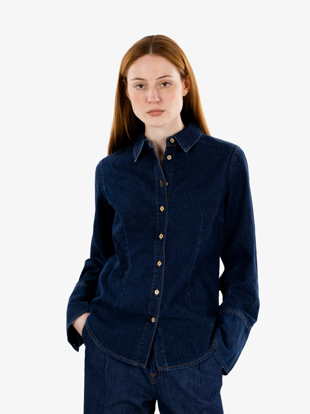 Shaped shirt indigo soul dark blue