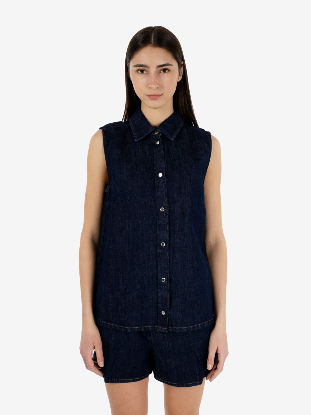 Sleveless shirt blossom dark blue