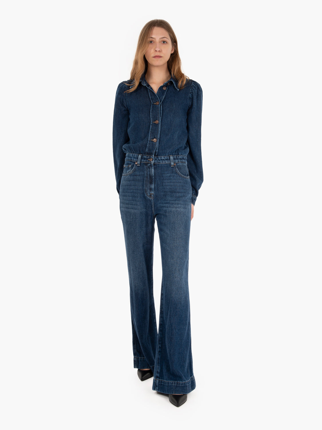 Tailored jumpsuit go getter mid blue