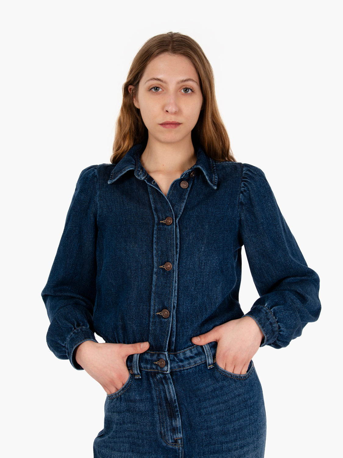 Tailored jumpsuit go getter mid blue
