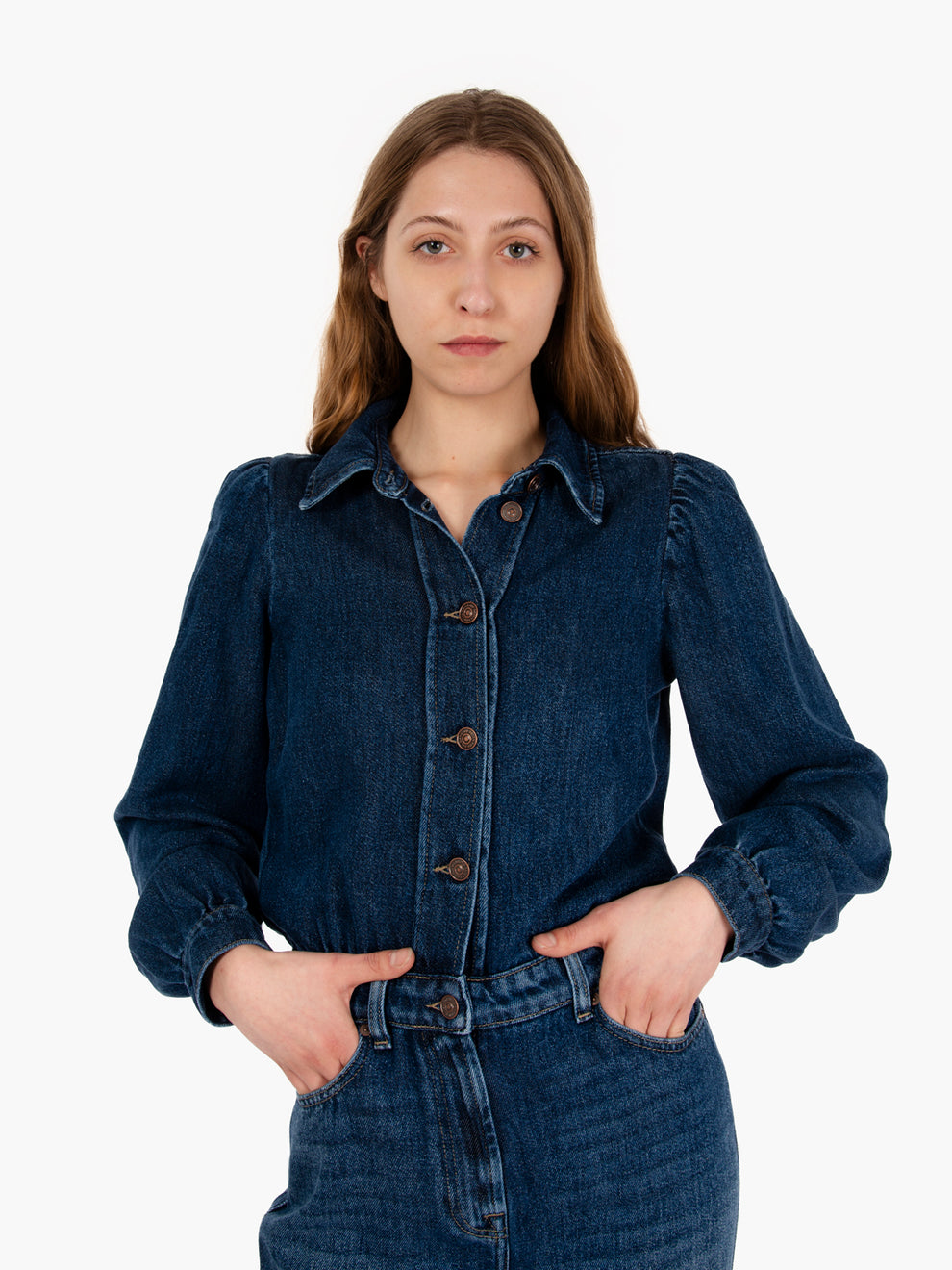 Tailored jumpsuit go getter mid blue