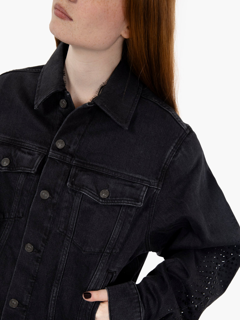 Twisted jacket Thunder storm with black crystals