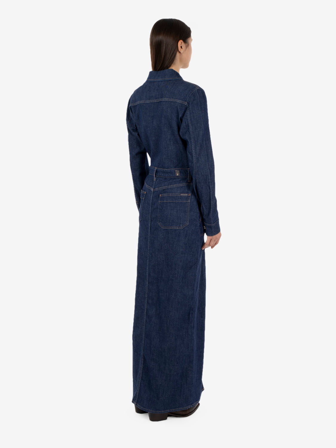 Utility Maxi Dress Halona denim blu