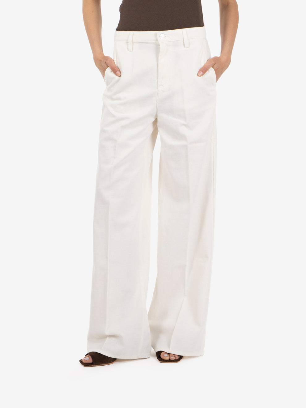 Wide linen trousers Ostuni white