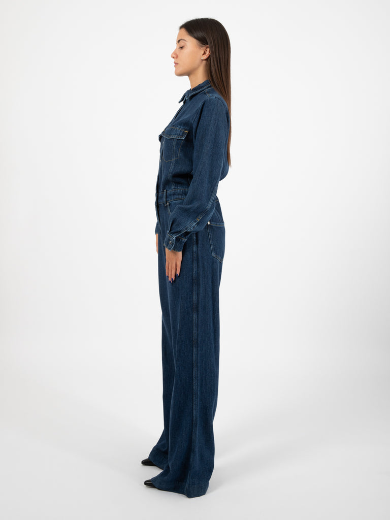 7 FOR ALL MANKIND - Luxe Jumpsuit Blunote mid blue