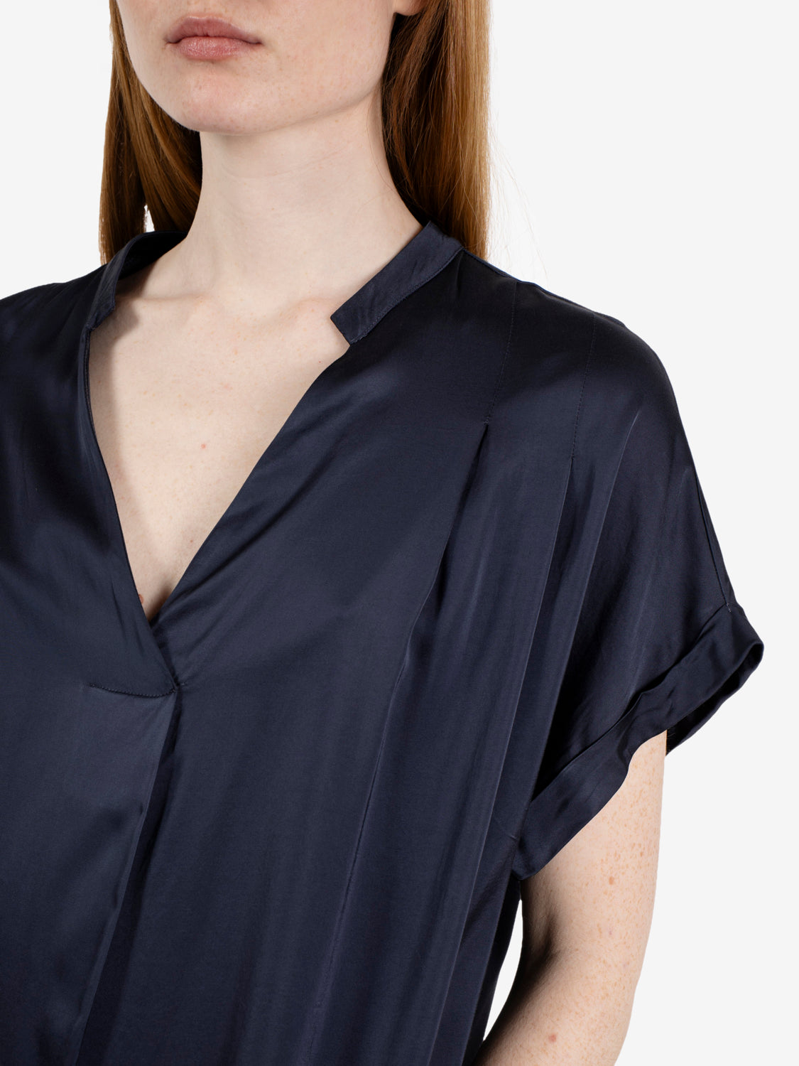 Blue short-sleeved blouse