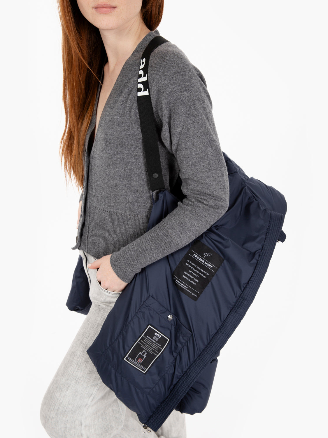 Hooded down jacket pacific blue