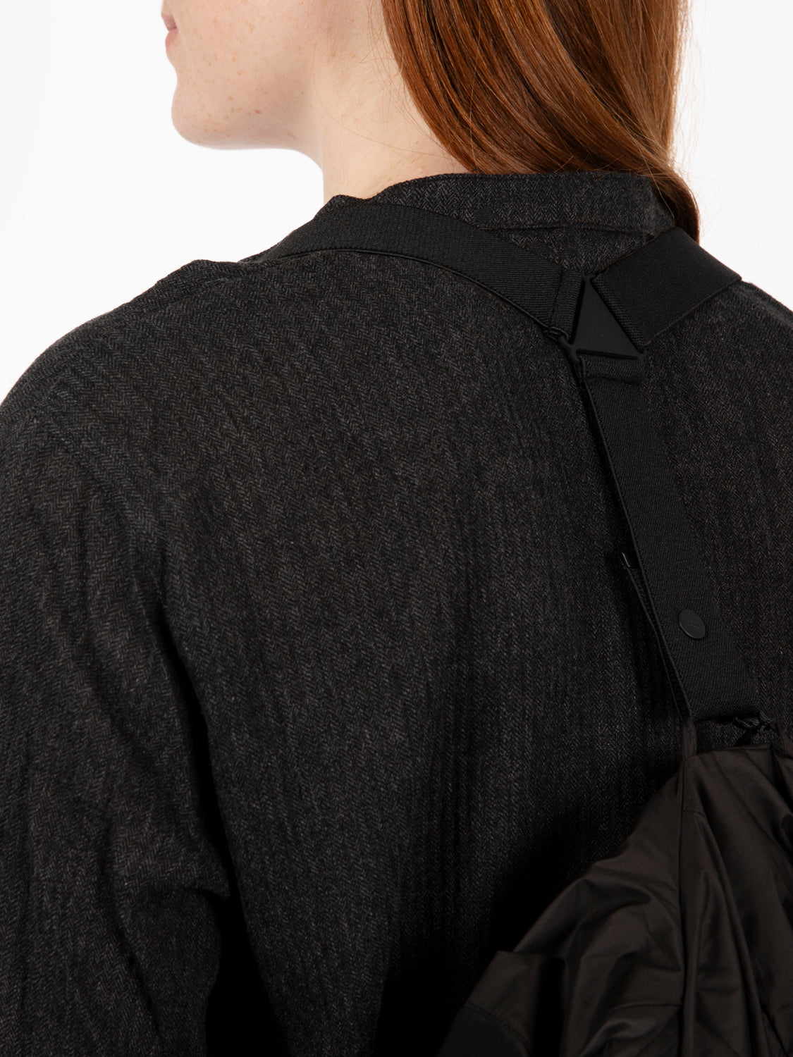Hooded down jacket noir