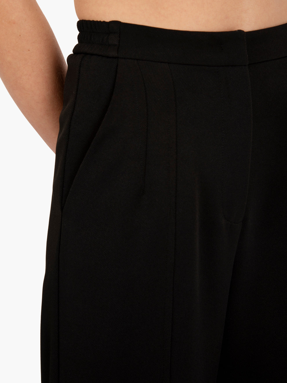 Pantalone palazzo con pinces nero