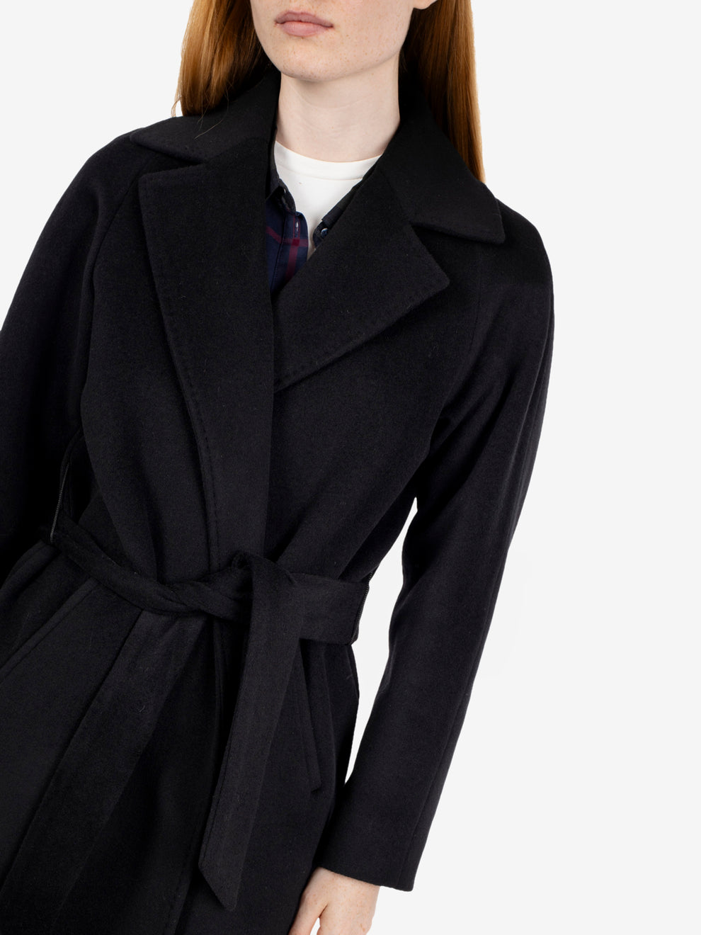 Siri Debora Black Belted Coat