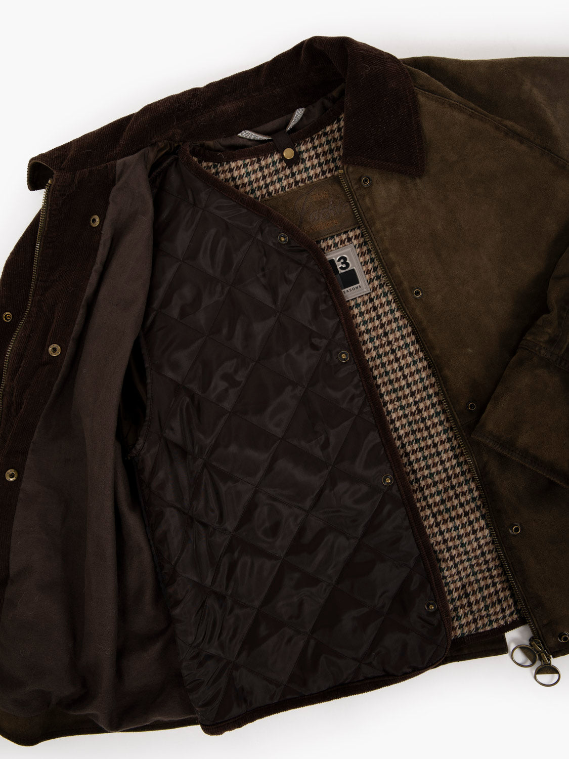 Giacca scamosciata con gilet verde