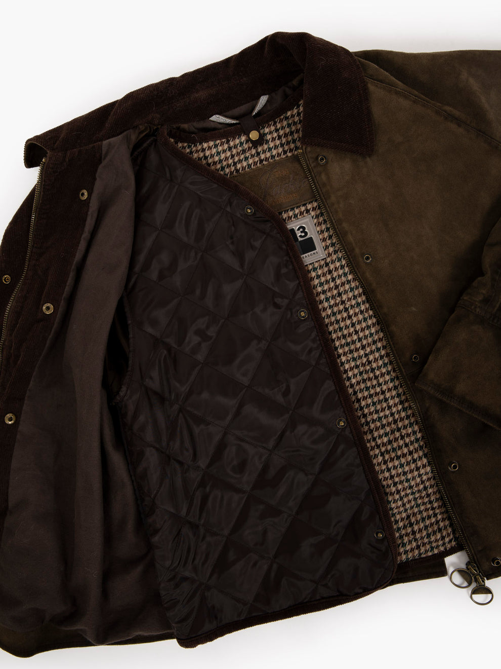 Giacca scamosciata con gilet verde