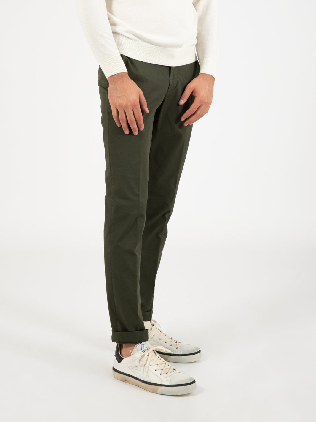 Pantaloni chino in cotone militare