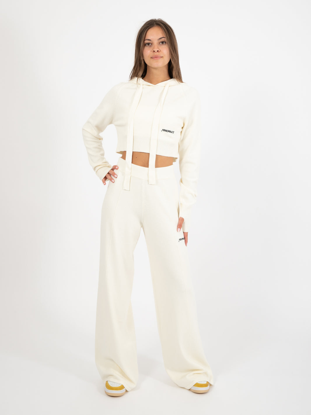 Butter white knitted crop sweatshirt
