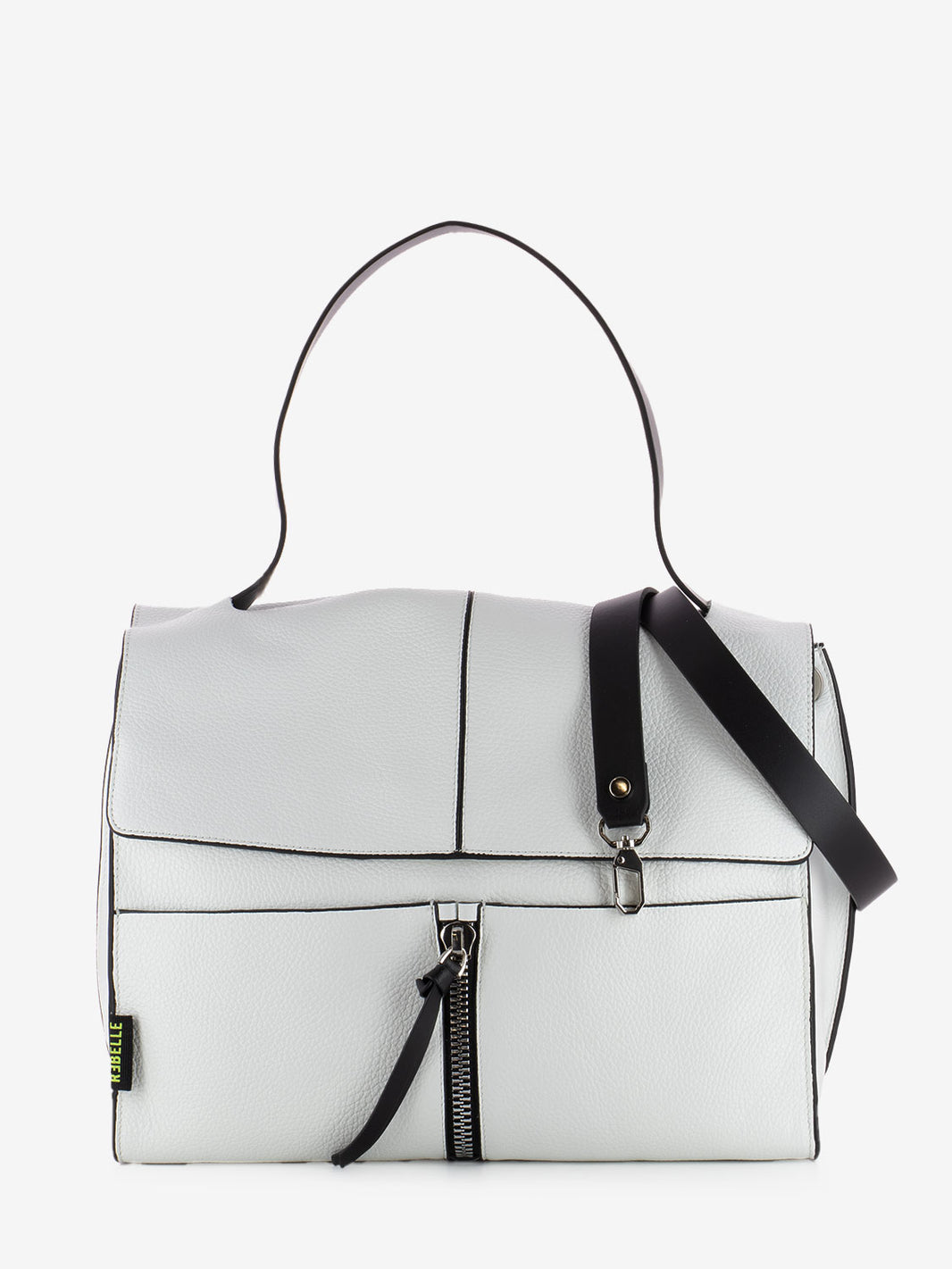 Borsa satchel Clio L pelle white