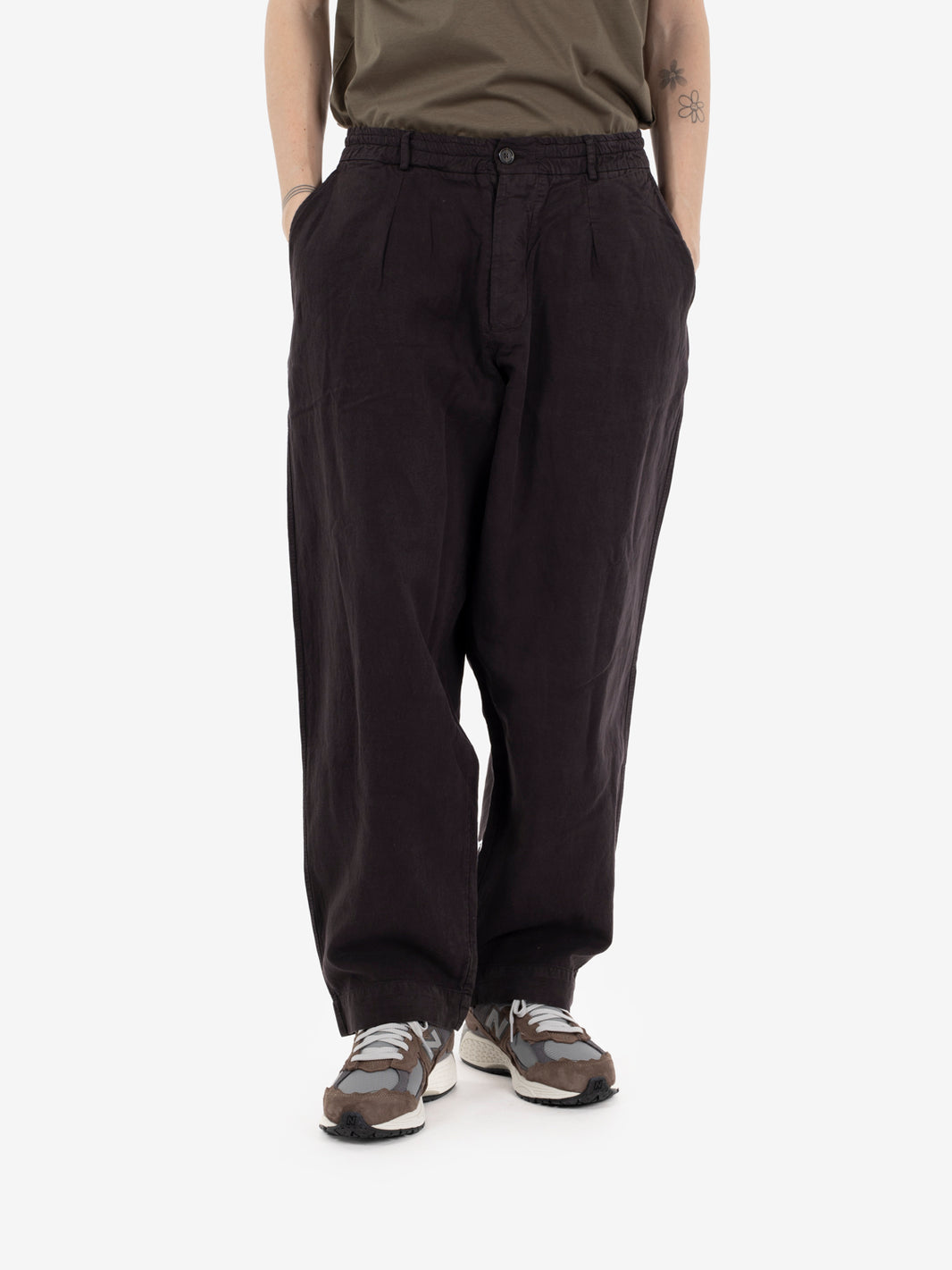 Oxford pant lyocell linen blend licorice