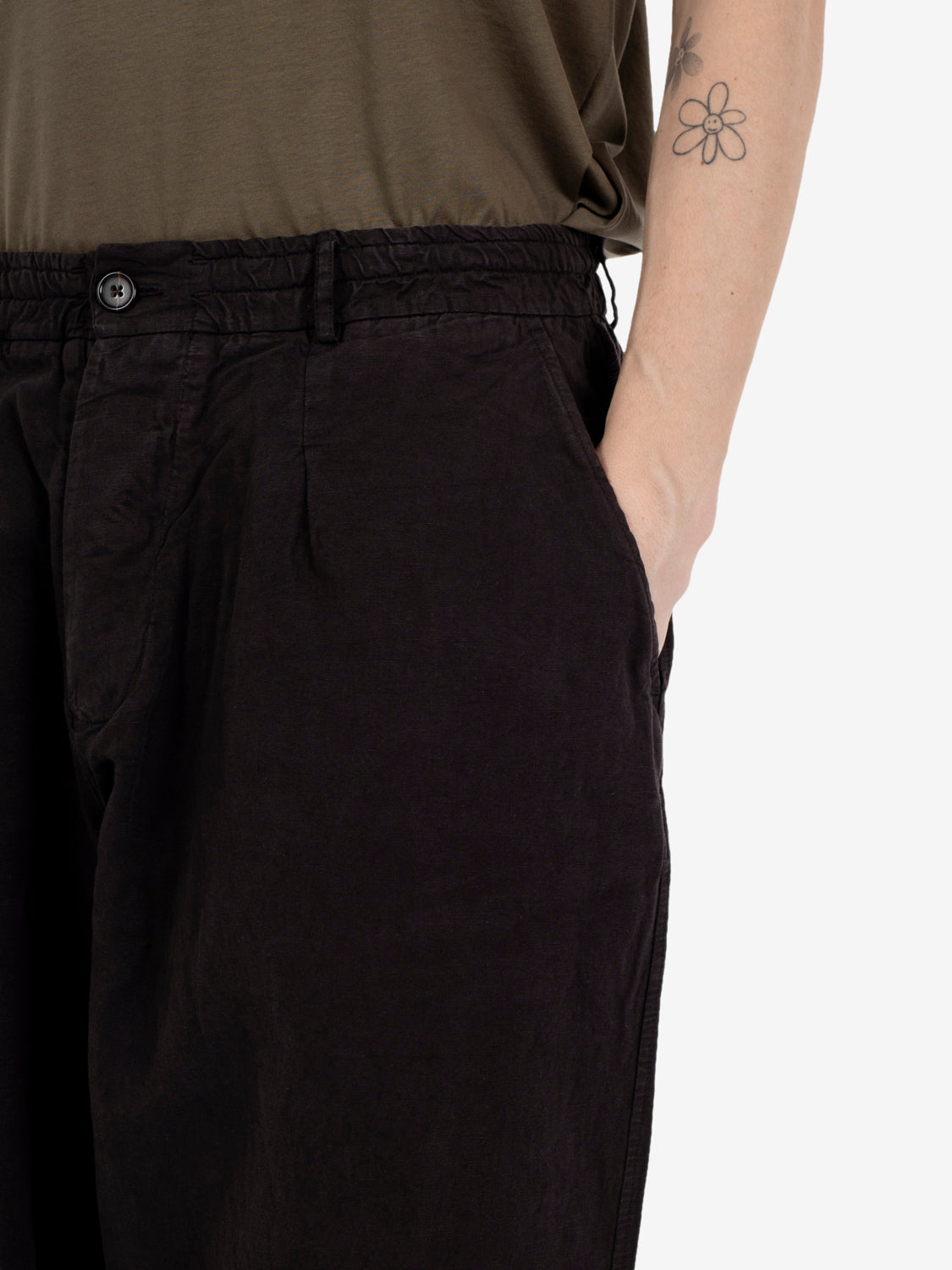 Oxford pant lyo linen mix licorice