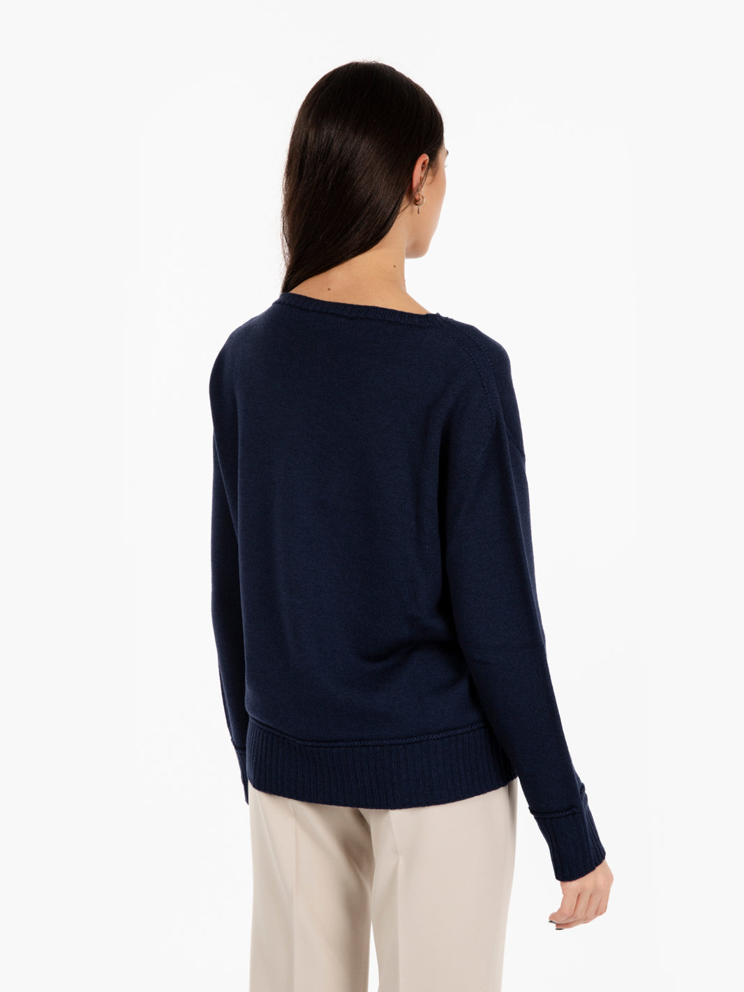 Maglione in lana boxy fit navy