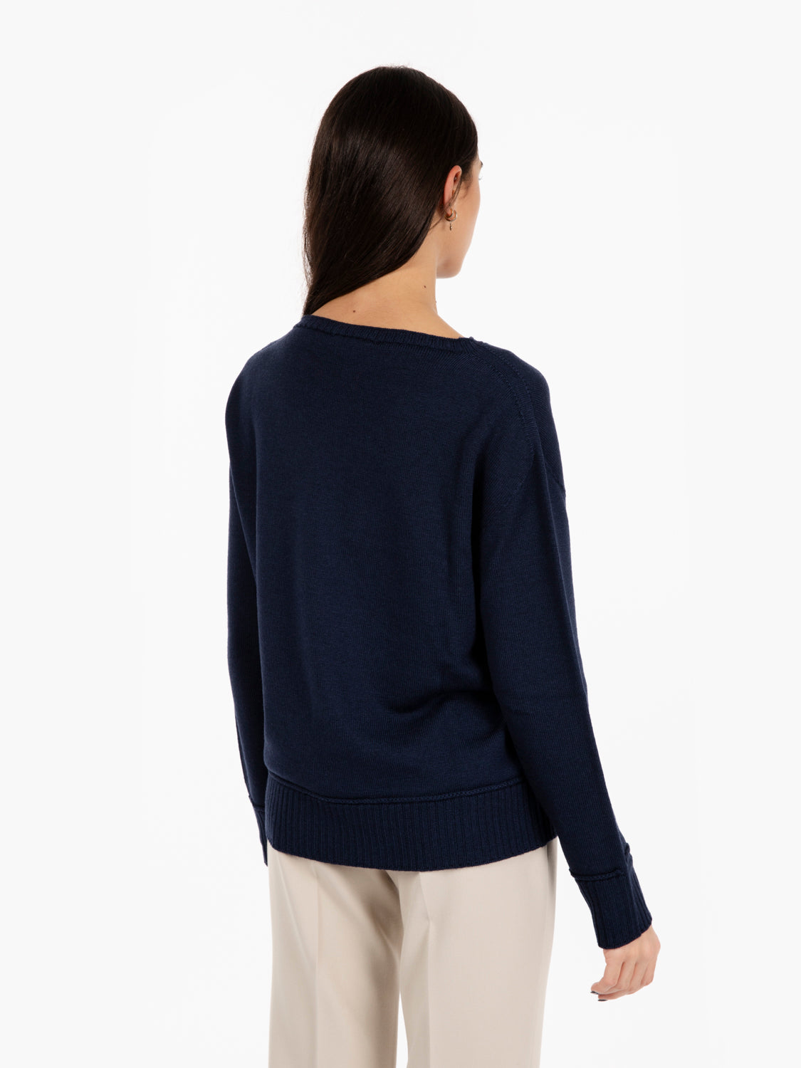 Maglione in lana boxy fit navy