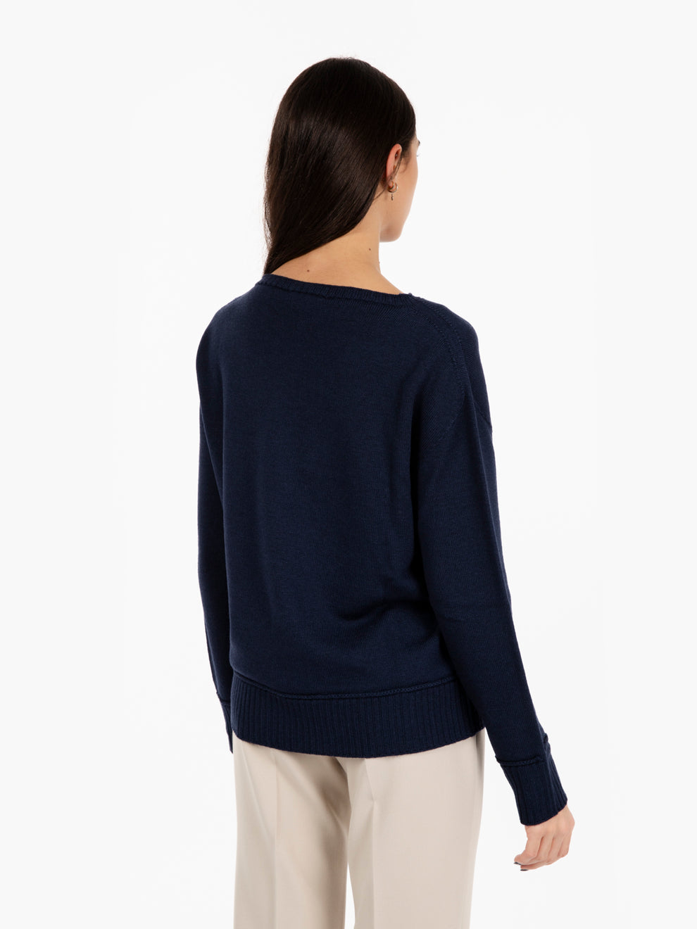 Maglione in lana boxy fit navy