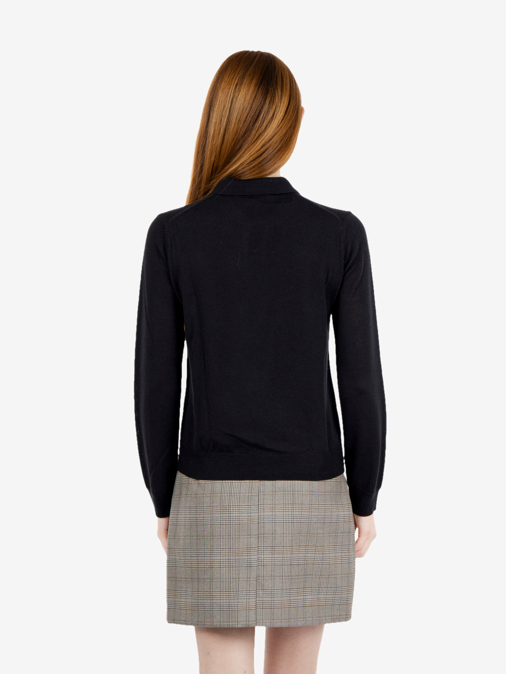 Black wool polo shirt