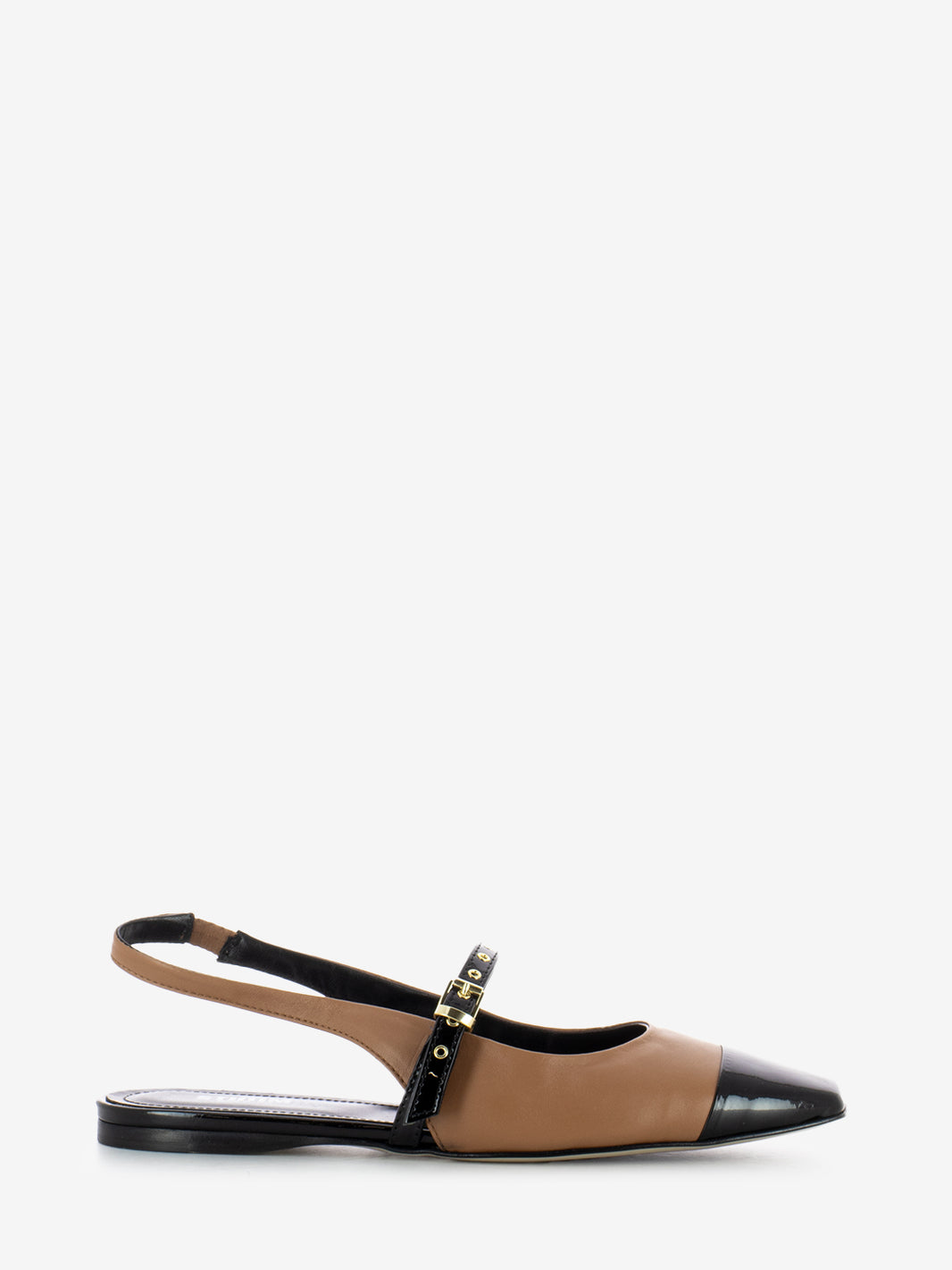 Chanel with shiny tip black / leather