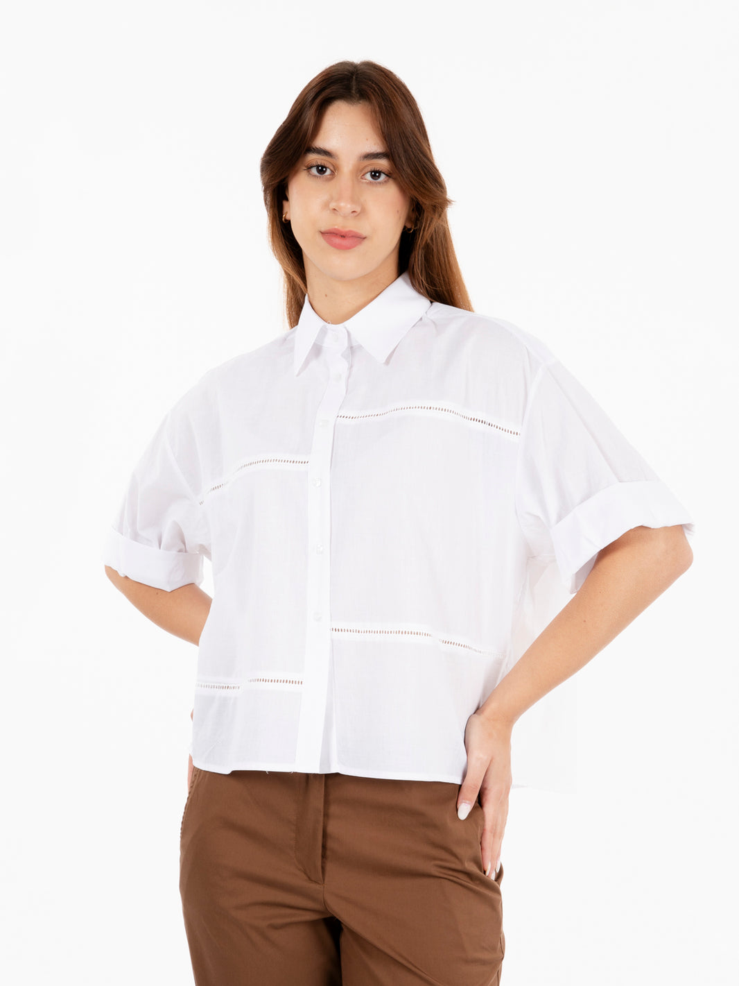 White Crop Shirt 