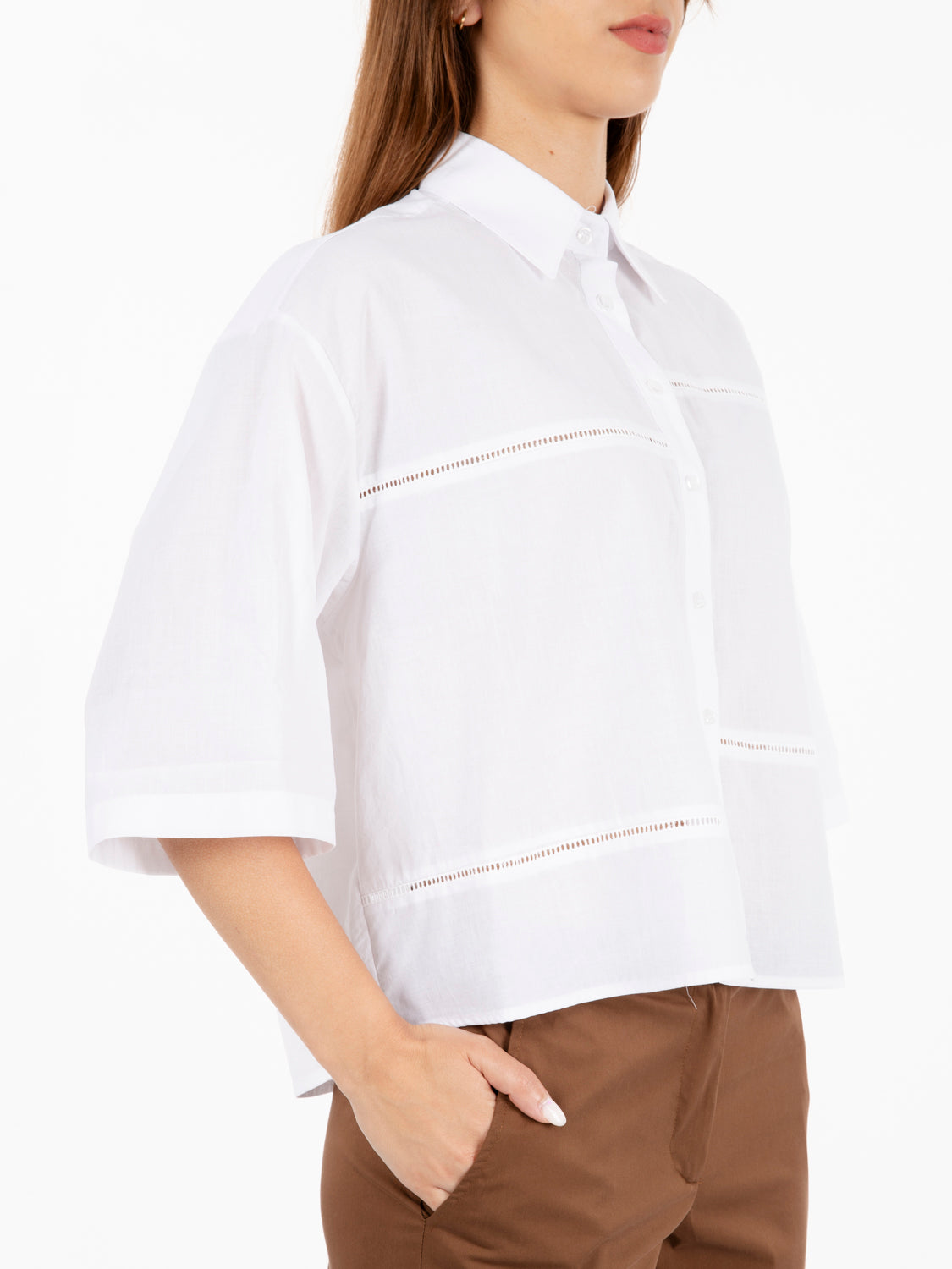 White Crop Shirt 