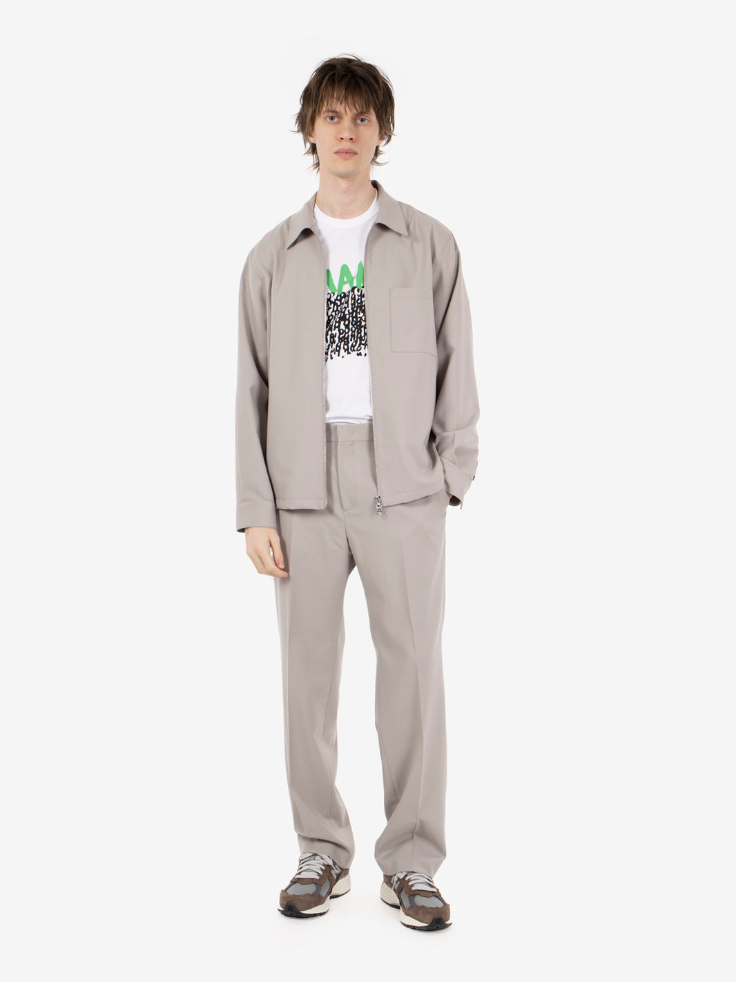 Giacca camicia con zip mastice