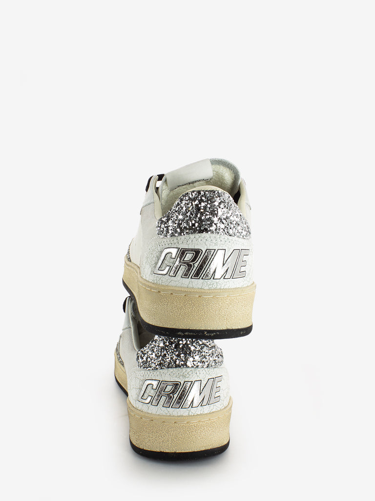 CRIME - Sneakers Chelsea bianche con glitter