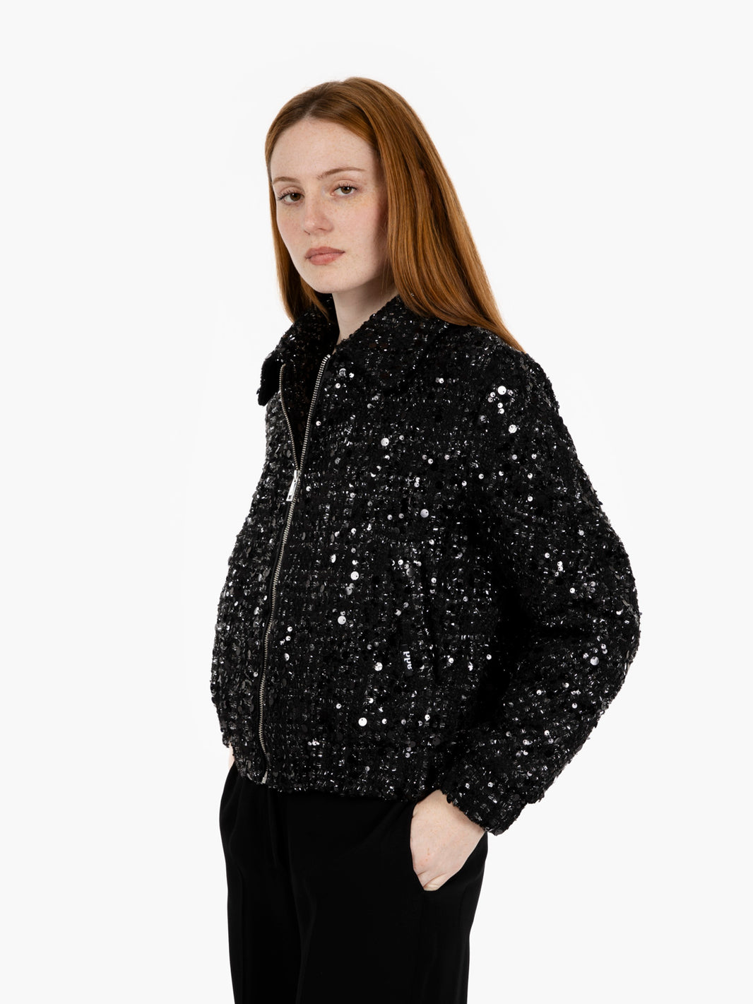 Bomber jacket with down paddinglight black