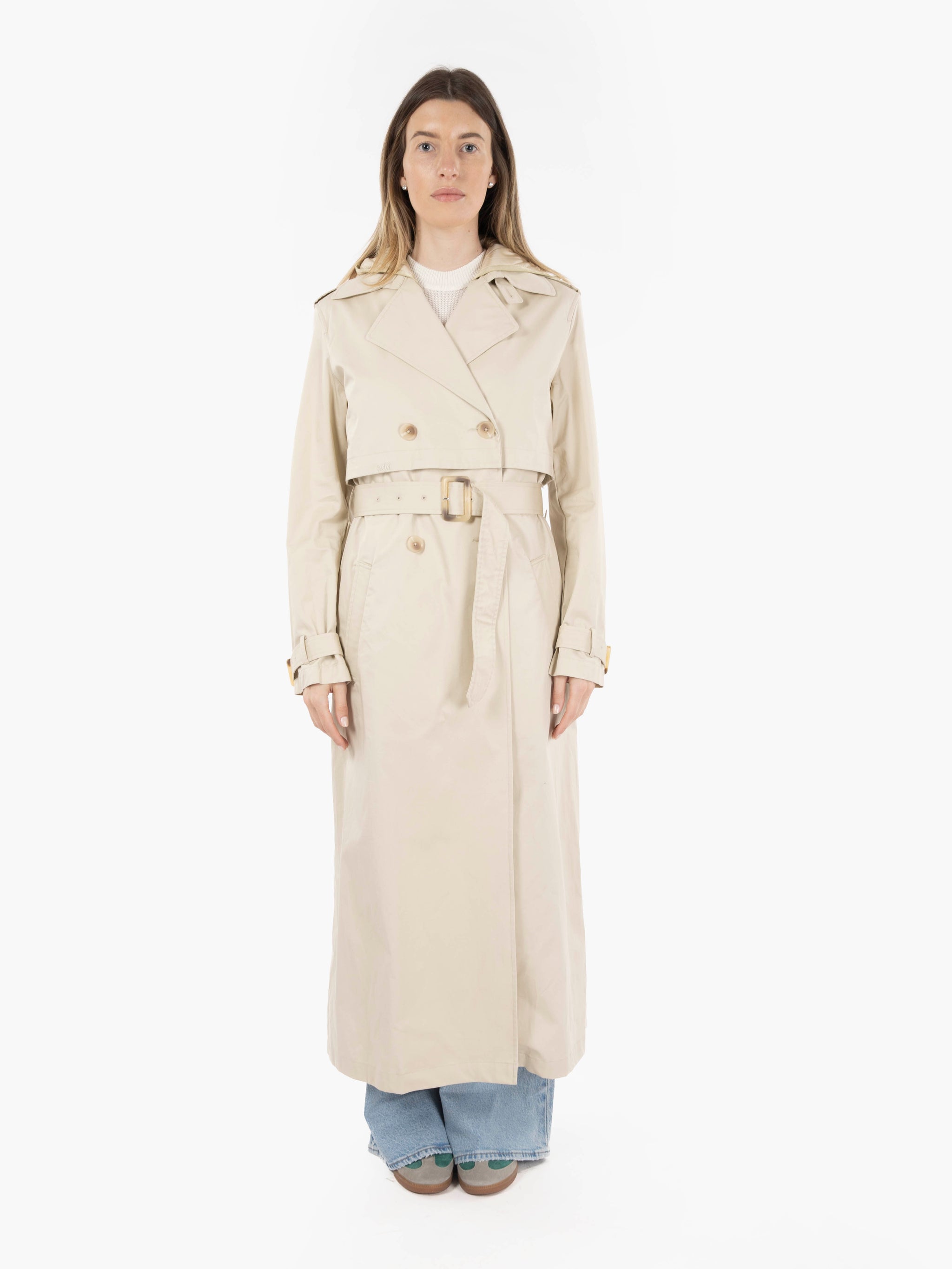 Double breasted trench coat hay
