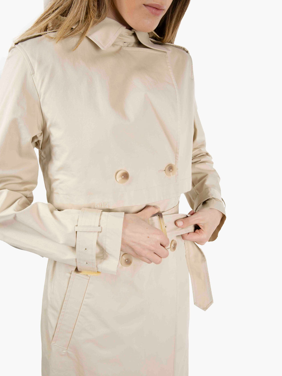 Double breasted trench coat hay