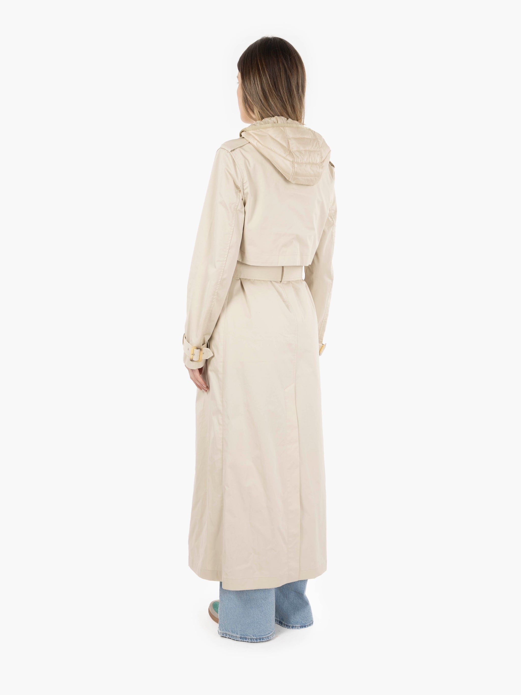 Double breasted trench coat hay