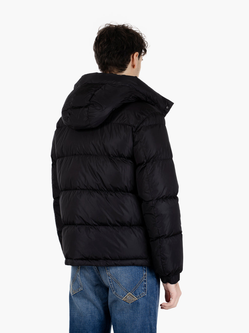 Down jacket con cappuccio black