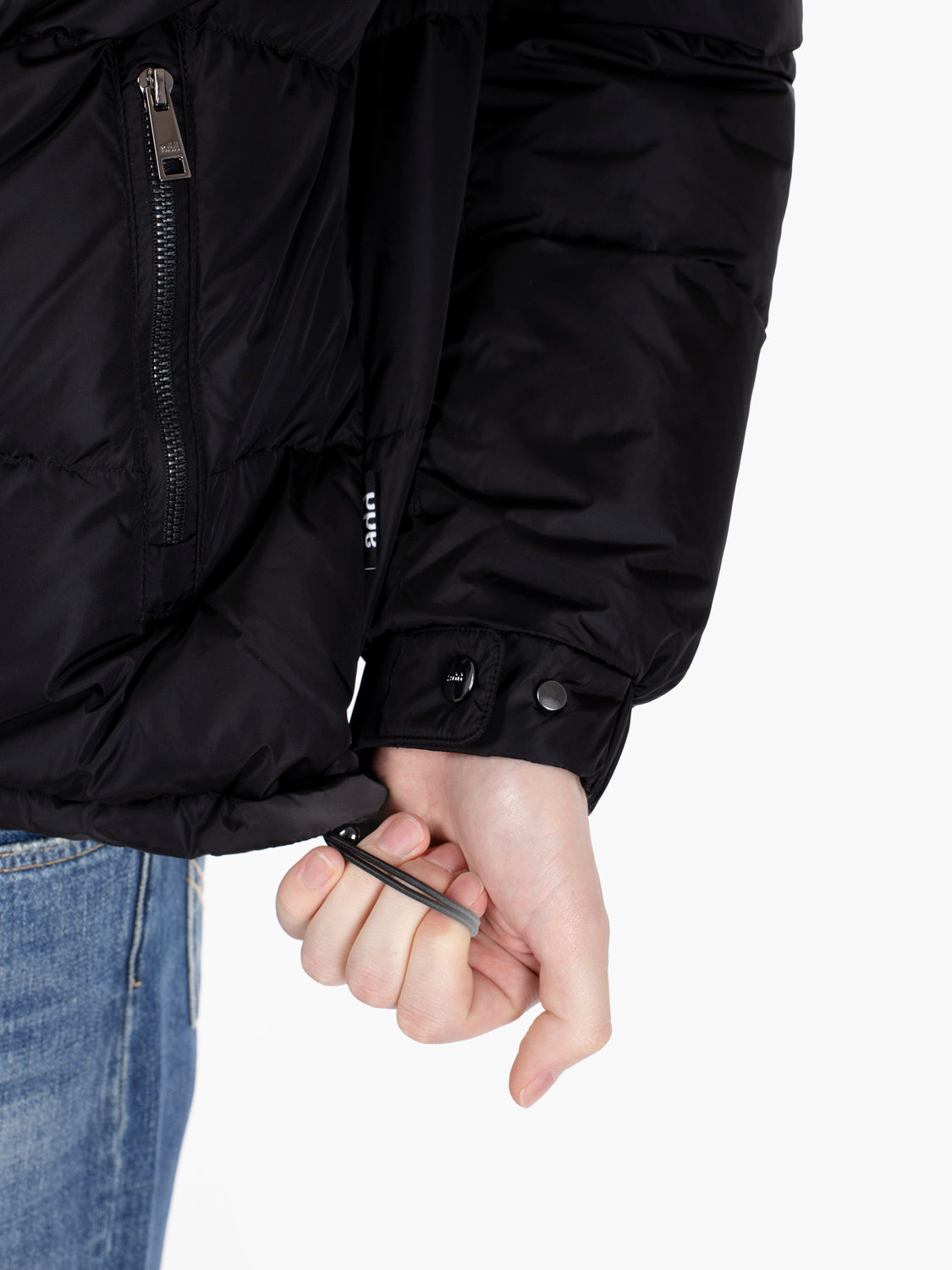 Down jacket con cappuccio black